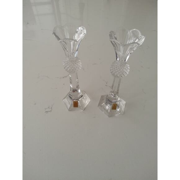 Rare Nechtmann Crystal Blekristall candlestick holders. Stunning! - Picture 1 of 6